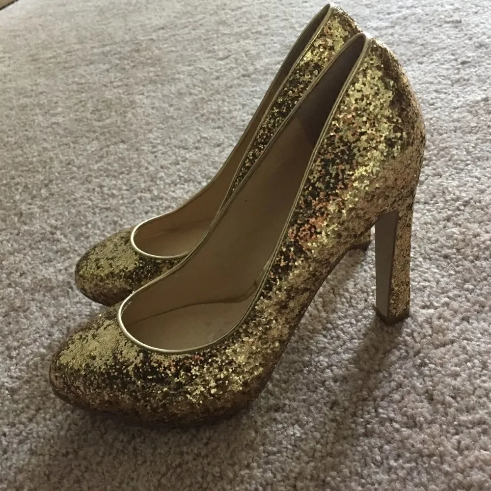 Guess Sparkly Gold Heels